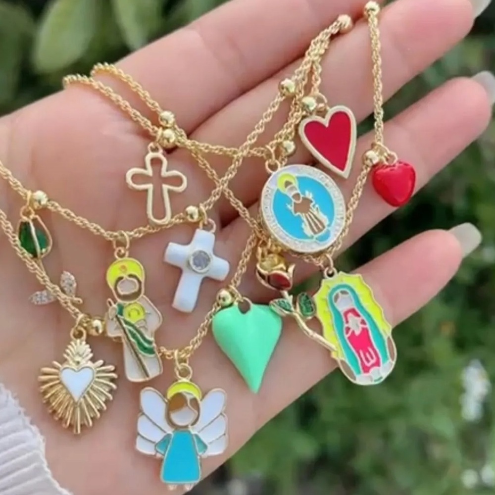 Colorful Religious Charm Necklaces